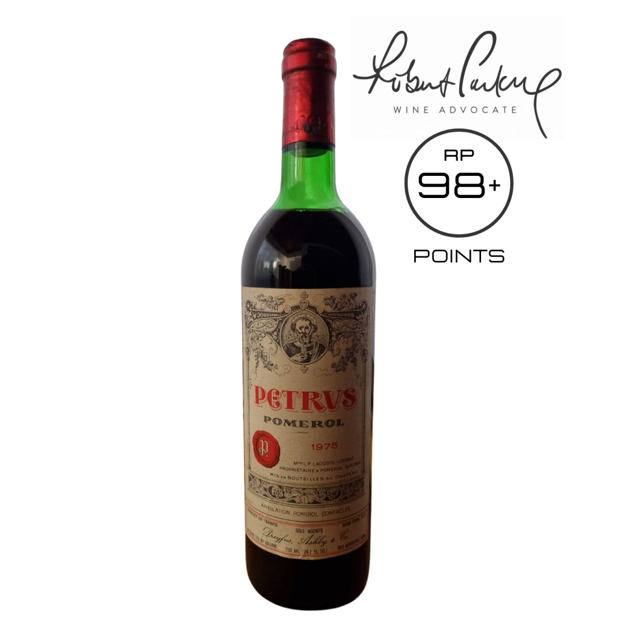 01 GARRAFA 750ML - CHATEAU PETRUS POMEROL 98+RP - SAFRA 1975